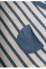 Çizgili Sweatshirt Takım 1-7 Yaş İndigo Mavi