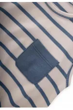Body rayé avec poche 0-3 ans bleu indigo