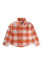 Oduncu Gömleği 1-9 Yaş Oranj Ekose