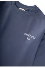 T-shirt à manches longues avec slogan, 2-10 ans, bleu indigo