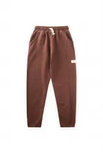 Pantalon de survêtement long marron pour enfants de 8 à 12 ans