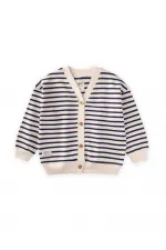 Gilet rayé, 2-10 ans, bleu marine