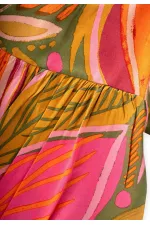 Patterned Flowy Dress, Ages 1-8, Orange