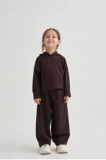 Modal Bol Paça Takım 2-7 Yaş Kahve