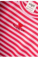 Ensemble bébé fille rayé en maille rose poudré et corail, 0-3 ans