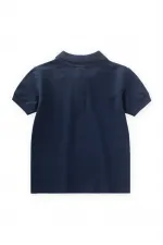 Kabartmalı Polo Yaka T-Shırt 2-10 Yaş Lacivert