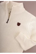 Pull Selanik Knitwear à fermeture éclair, 2-11 ans, écru