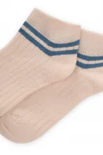 Children's Booties with Striped Ankles, 5-12 Years Old, Indigo Blue