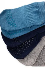 Triple Crawling and Non-Slip Socks for 1-4 Years - Navy Blue, Indigo, Grey