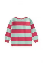 Sweatshirt 4-12 Years Mint Coral Striped
