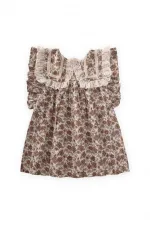 Robe en mousseline à col, écru, 2-10 ans