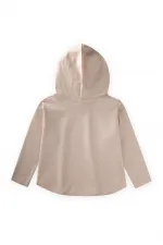 Kapşonlu Uzun Kollu T-Shırt 2-10 Yaş Ekru