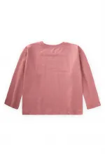 Seasonal T-Shirt with Label Detail, 2-10 Years Old, Pink