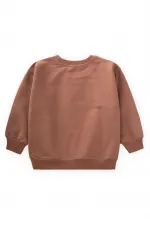 Police Baskılı Sweatshirt 1-7 Yaş Açık Kahve