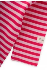 Çizgili Triko Tulum 0-3 Yaş Pudra Mercan