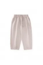 Keten Boyfriend Pantolon 2-10 Yaş Bej Keten Boyfriend Pantolon 2-10 Yaş Bej