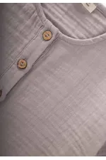 Müslin Kısa Kol Şortlu Takım 2-7 Yaş Gri