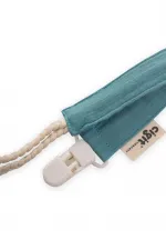 Porte-tétine en coton pour bébé 23 cm Turquoise