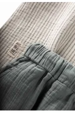 Ensemble en mousseline à capuche rayée, 2-10 ans, vert