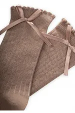 Çocuk Diz Altı Kız Çorap 2-9 Yaş Vizon