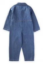 Çift Cepli Kot Tulum 2-7 Yaş Mavi