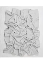 Couverture bébé en coton tissé à motifs (lavée) 93 x 100 cm +/- 3 cm Gris