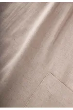 Bilezik Yaka Keten Yanı Cepli Elbise 2-7 Yaş Naturel