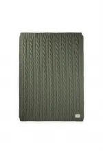 Saç Örgü Triko Battaniye 80X100 Cm (+/-5 Cm) Haki Yeşil