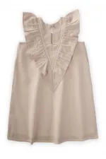 Robe à ourlet et dos en dentelle, 2-7 ans, écru