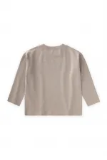 T-shirt à manches longues avec slogan, 2-10 ans, taille S, couleur vison