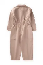 Salopette en gabardine beige 2-7 ans