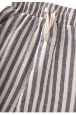 Pantalon en mousseline pour enfants de 1 à 10 ans, rayé marine Pantalon en mousseline pour enfants de 1 à 10 ans, rayé marine