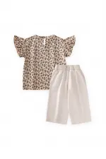 Dokuma Pantolonlu T-Shirt Takım 1-8 Yaş Bej Dokuma Pantolonlu T-Shirt Takım 1-8 Yaş Bej