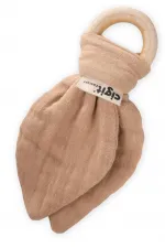 Ahşap müslin Kumaştan Diş Kaşıyıcı Sütlü Kahve