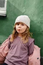 T-shirt côtelé à détails, couleur cuivre, 3-10 ans