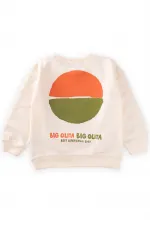 Bıg Olıta Baskılı Sweatshirt 2-10 Yaş Ekru