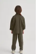 Ceketli Tencel Takım 2-7 Yaş Haki Yeşil