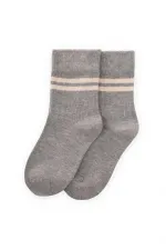 Ham Çizgili Soket 3-8 Yaş Gri Melanj