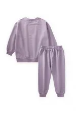 Ensemble sweat-shirt basique violet pour enfants de 3 à 8 ans