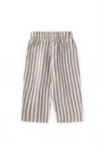 Müslin Pantolon 1-10 Yaş Antrasit Kalın Çizgili