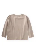 Etiket Detaylı Mevsimlik T-Shırt 2-10 Yaş S Vizon