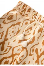 Patterned Viscose Trousers, Ages 2-10, Beige