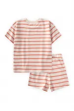 Ensemble short rayé orange 1-7 ans