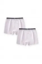 İkili Boxer 2-9 Yaş Beyaz