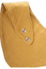 Üçgen Arkadan bağlamalı Müslin Mama Önlüğü Hardal Sarı