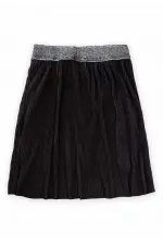 Piliseli Sim Lastik Detaylı Etek 2-7 Yaş Siyah