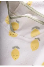 Poncho standard blanc imprimé citron