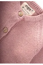Gilet tricoté Links rose poudré pour enfant de 1 à 5 ans