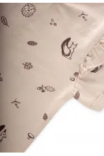 Patterned Ruffle Shoulder Bodysuit Set 0-3 Years Old Squirrel Pattern