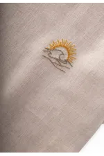 Güneş Nakışlı Keten Bluz 2-7 Yaş Naturel